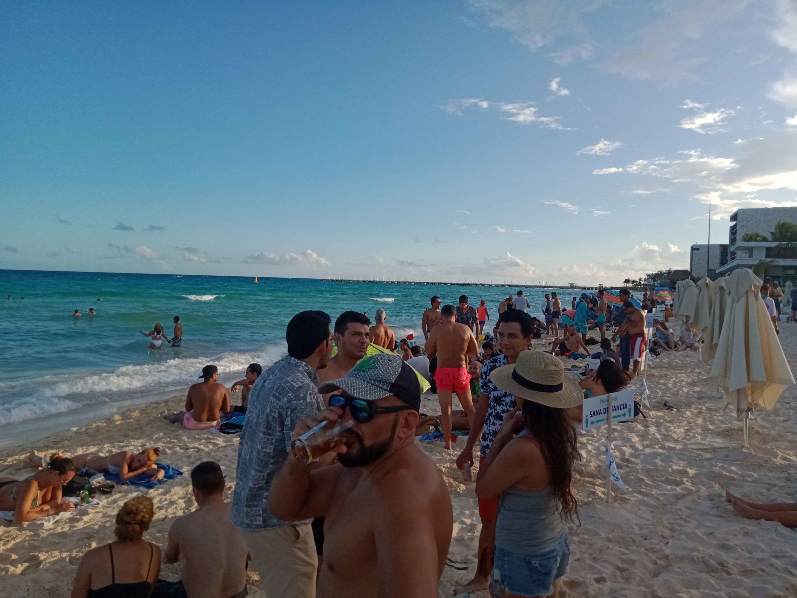 Popular beach "Mamitas" in Playa